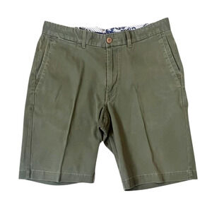 Tommy Bahama Men's 33 x 10 Chino Shorts Cotton Blend Olive Green Pockets Stretch